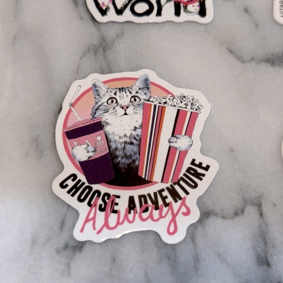 Water Bottle Stickers Kitty Cat PET Animal‎ Tumbler, Laptop, Phone Stickers Set - Picture 3 of 8